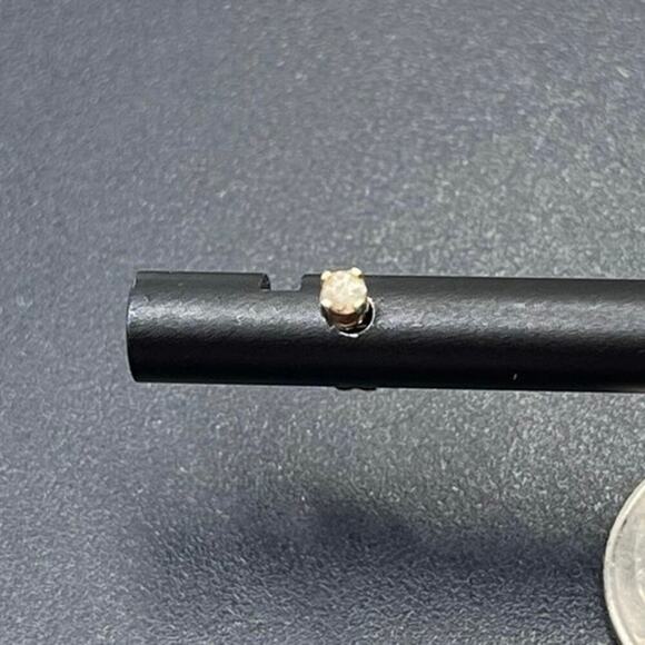 Designer Signed‎ 14K Yellow Gold Round Diamond Solitaire Stud Earring *Single - Picture 1 of 8